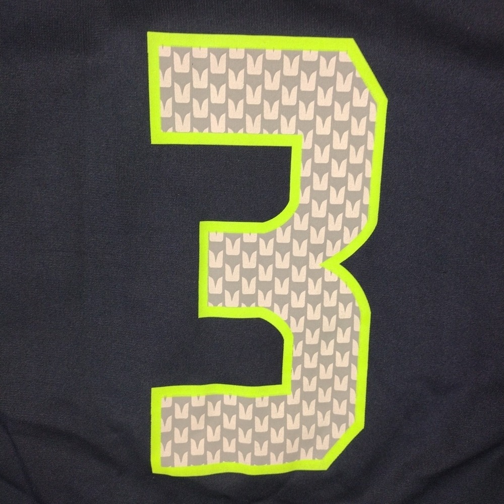 Nike On Field Seattle Seahawks NFL Jersey Shirt Russell Wilson #3 Youth LG Blue - Picture 7 of 16